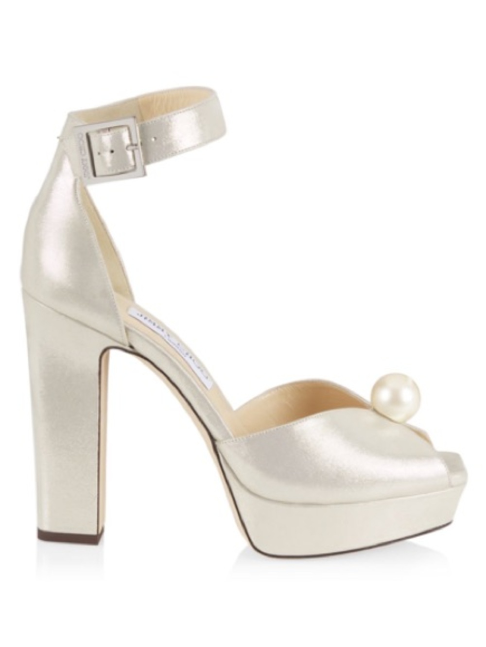 Jimmy Choo Socorie 120 Metallic Leather Platform Heels
